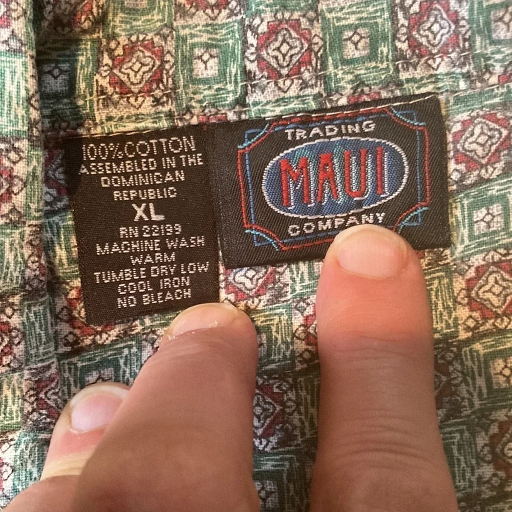 🌈 Maui Trading Company mens button front shirt mens XL 100% cotton